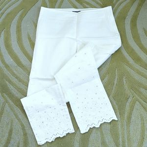 Havenbleu - Pants with crystal eyelet embroidered leg
